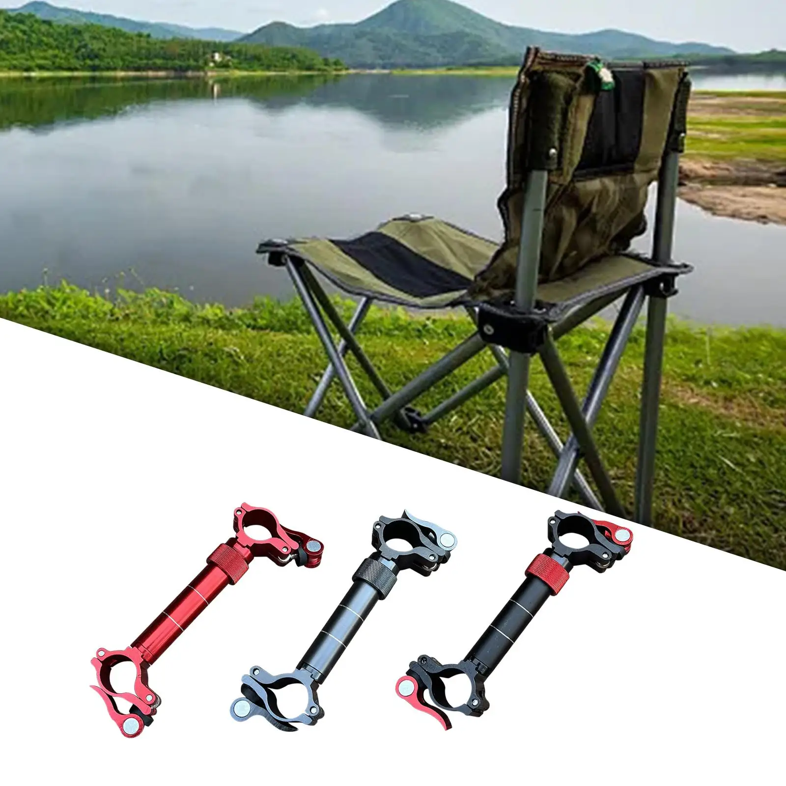 Umbrella Clamp Aluminum Umbrella Stand Fishing Chair Umbrella Holder for Folding Leisure Chair Garden Camping Patio Chair Fence