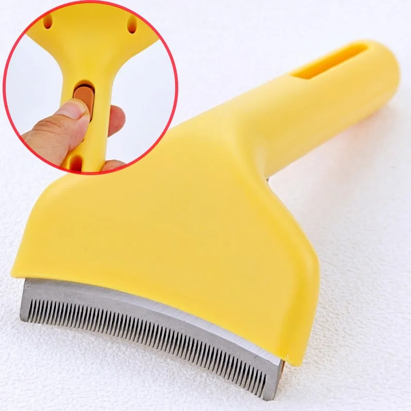 

Dog Comb Knife Dogs Brush One Button Pet Hair Remover Knife Dogs Comb Automatic Dog Hair Trimmer Brushes Pet Grooming Brush