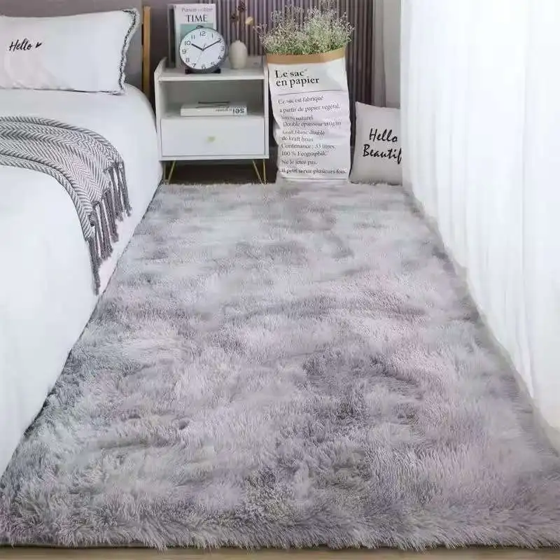 

VIKAMA Soft Bedside Carpet Silk Wool Carpet，Girl Rug For Bedroom Carpet For Live Room Winter Warm Floor Mat Doormat Home Decor