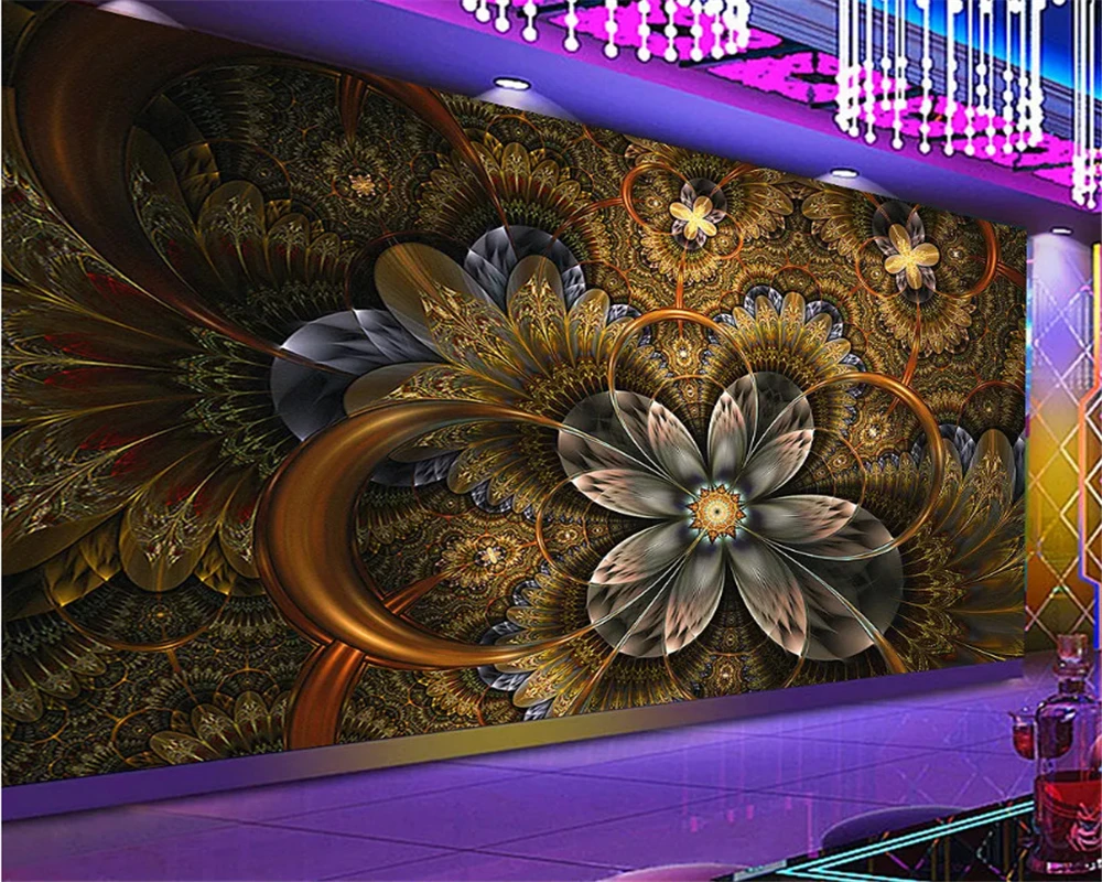 Custom 3D Modern Wallpaper Atmospheric Diamond Classic papel de parede mural Luxury Flower KTV Bedroom sofa Background wall 8d