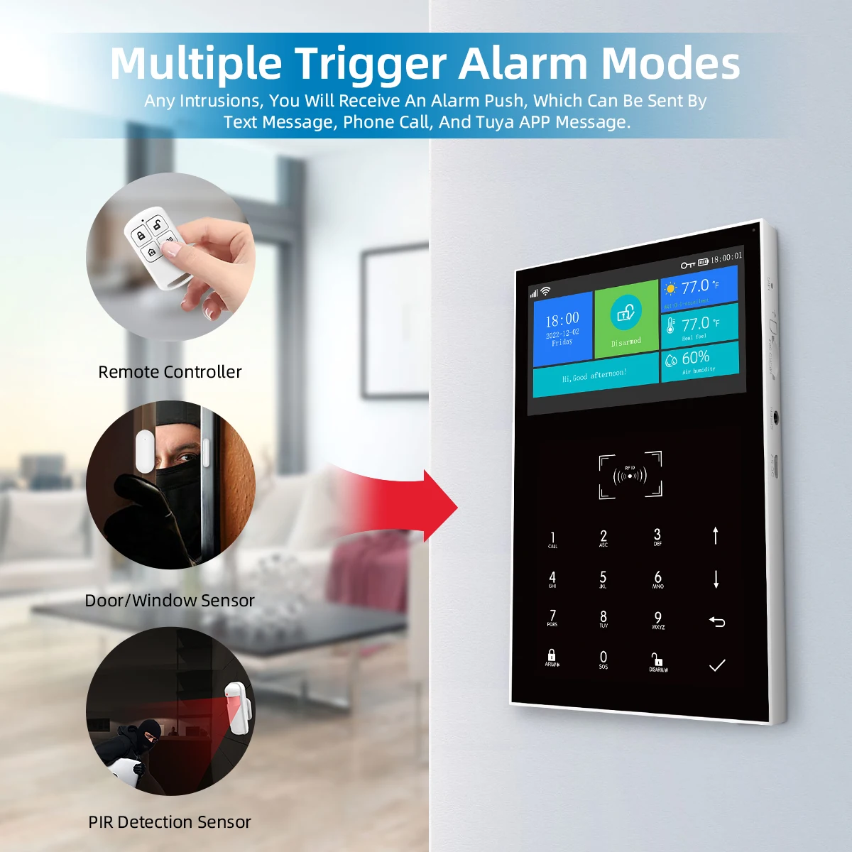 Tuya  Smart Home APP 4G Security-Protection GSM Wireless Burglar Alarm System PG109 Smart Home Suppor Alexa&Google Home