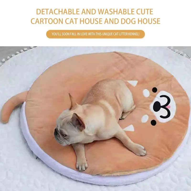 Dog Cave Bed Hooded Blanket Cat And Dog Bed Calming Pad For Small Dogs Sleeping Mat For Puppy Cat Cozy Puppy Bed For Kennel Bed