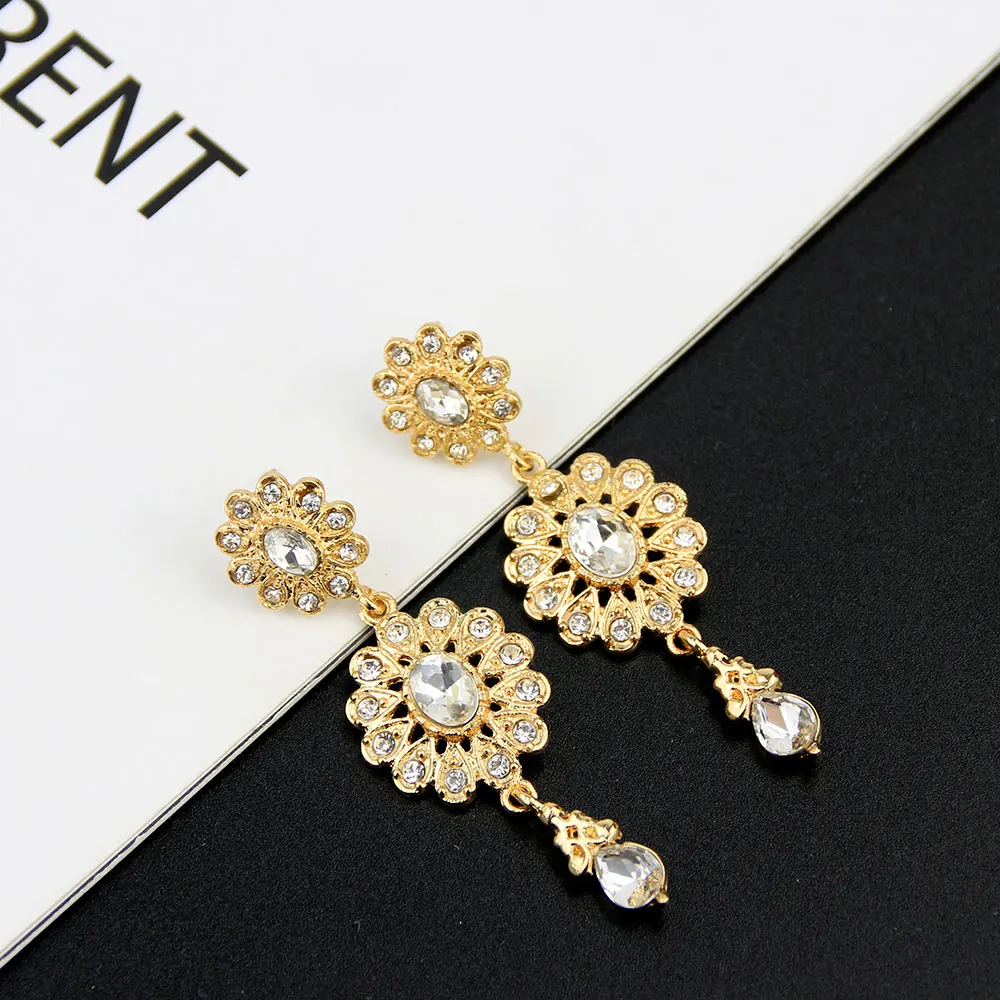Gold Color Africa Long Drop Earring for Women Moroccan Ethnic Wedding Jewelry Algerienne Tunisia Bridal Gift 2020 image 2