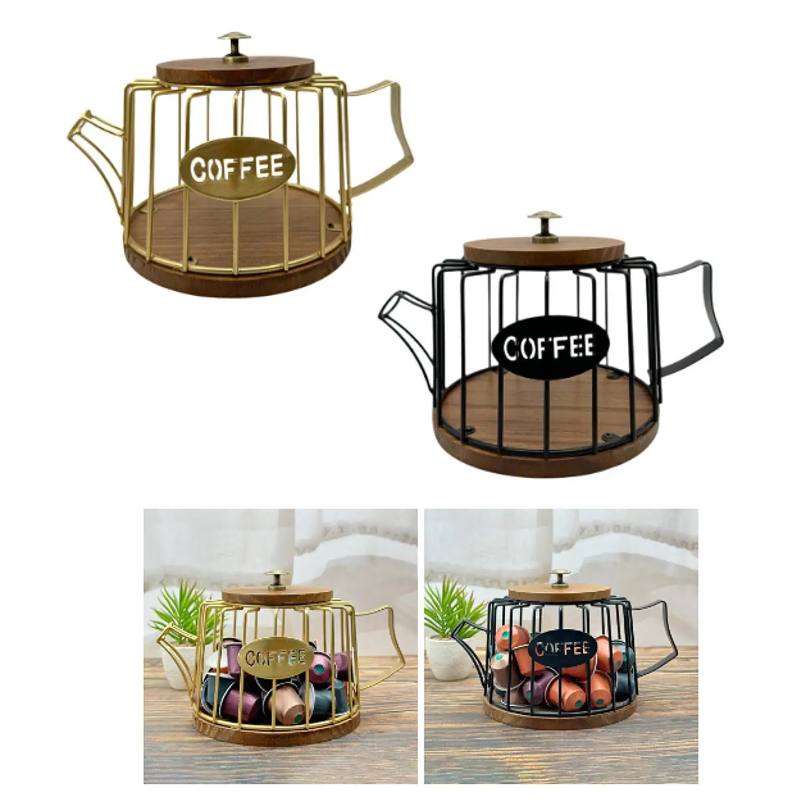 

Держатель для капсул для кофе, прочная современная металлическая проволочная корзина в форме кружки для хранения аксессуаров для бара, столешница, кафе, кухонная стойка для дома