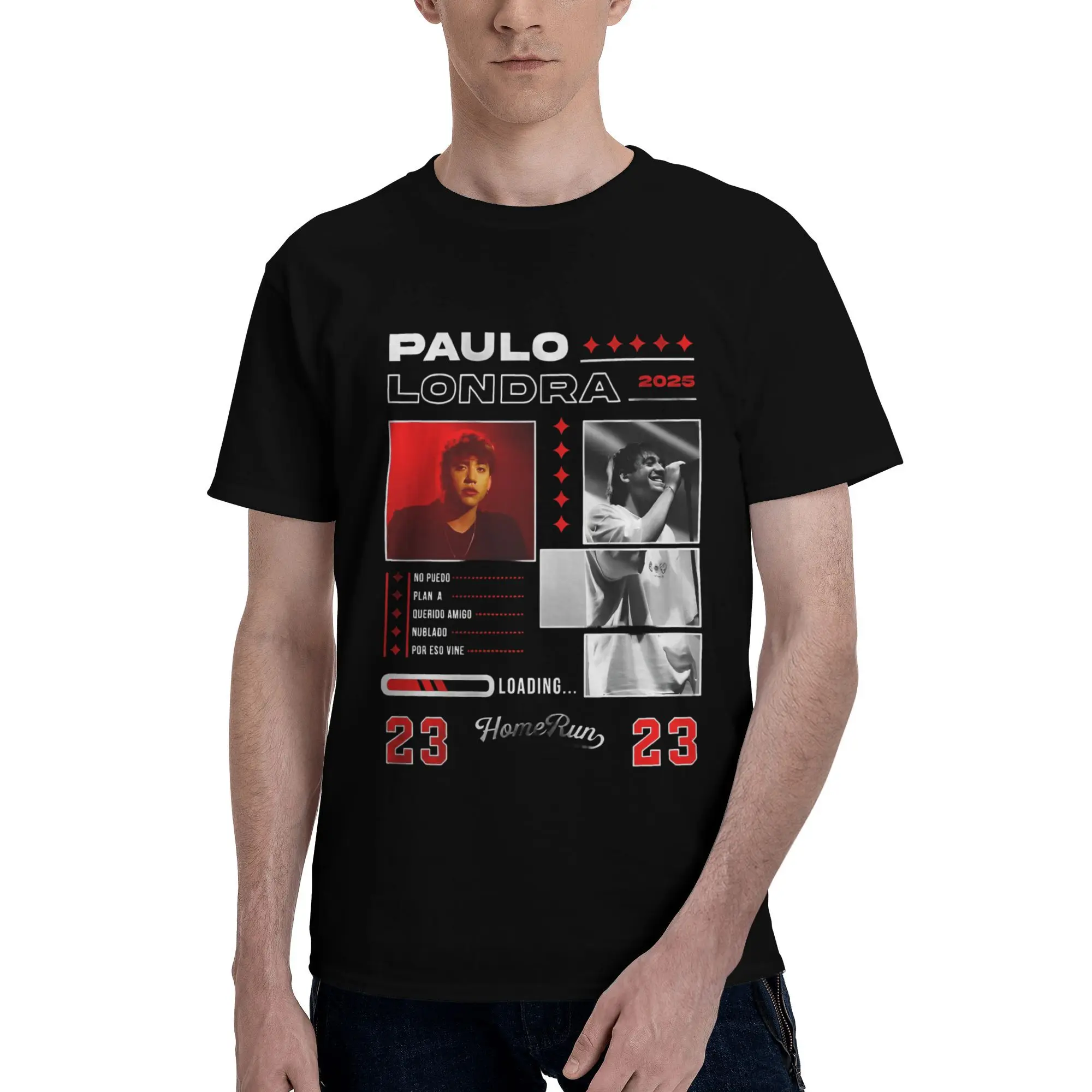 

Paulo Londra The World Tour Модные футболки Мужчины Женщины Хлопковая футболка Одежда
