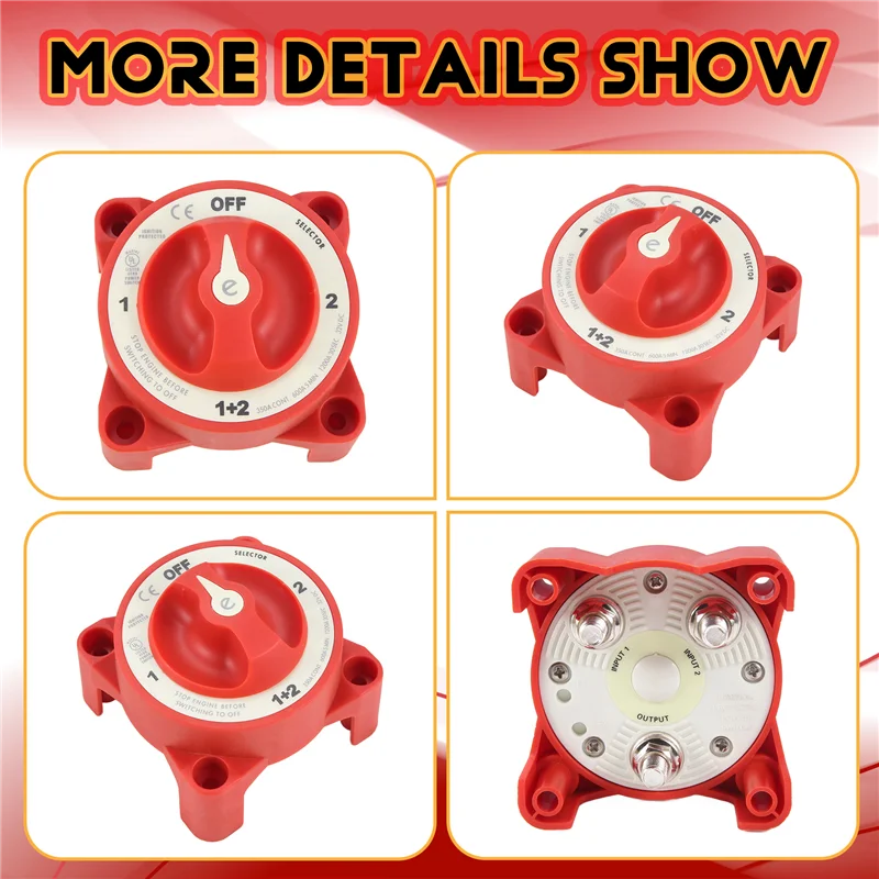 AASS-DC 32 فولت 350A مفتاح البطارية 4-موقف محدد مركبة بحرية بطارية محدد التبديل قطع الاتصال ل مركبة بحرية