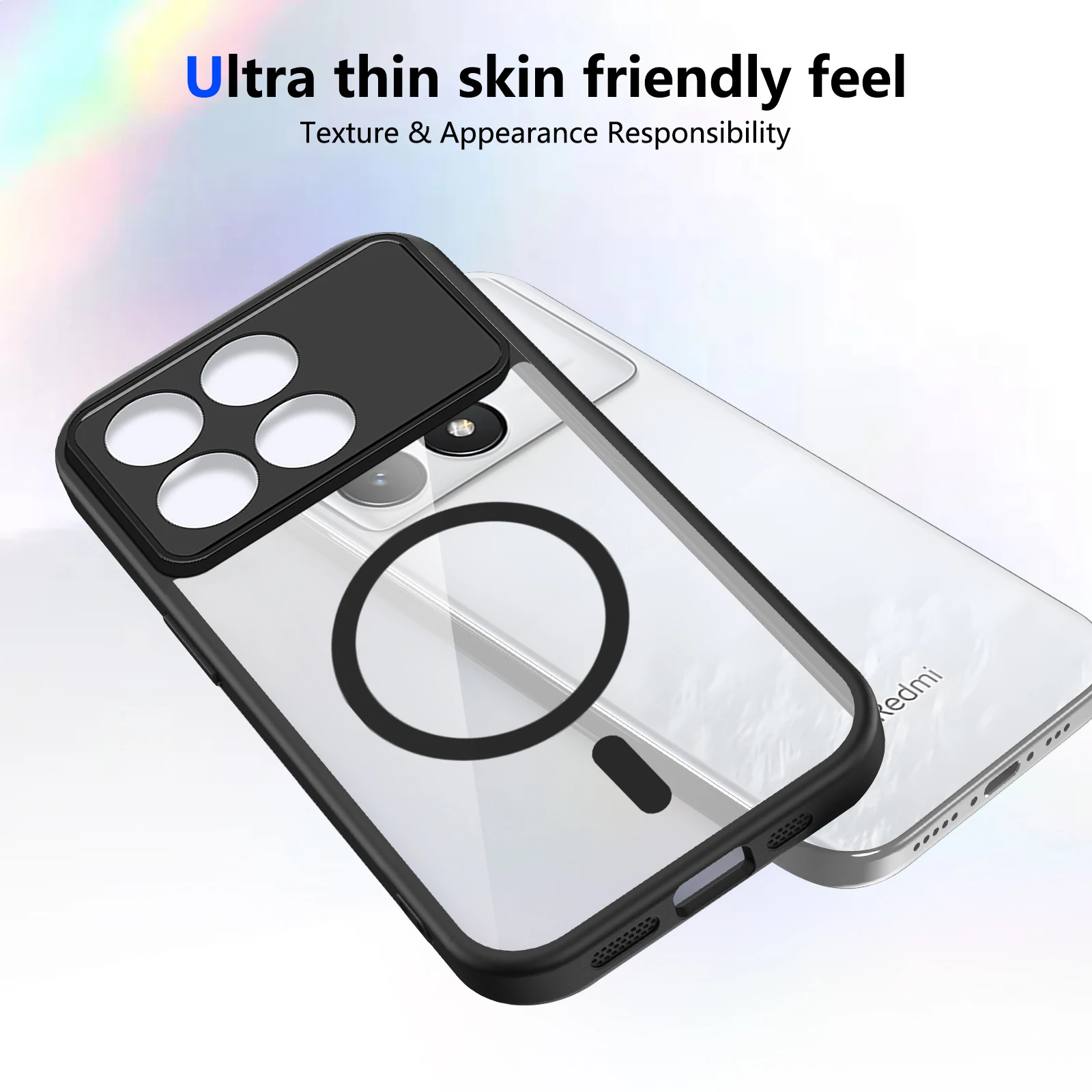 Luxury Magnetic Phone Case For Poco F8 Ultra/F8 Pro Wireless Charging Clear Shockproof Back Cover