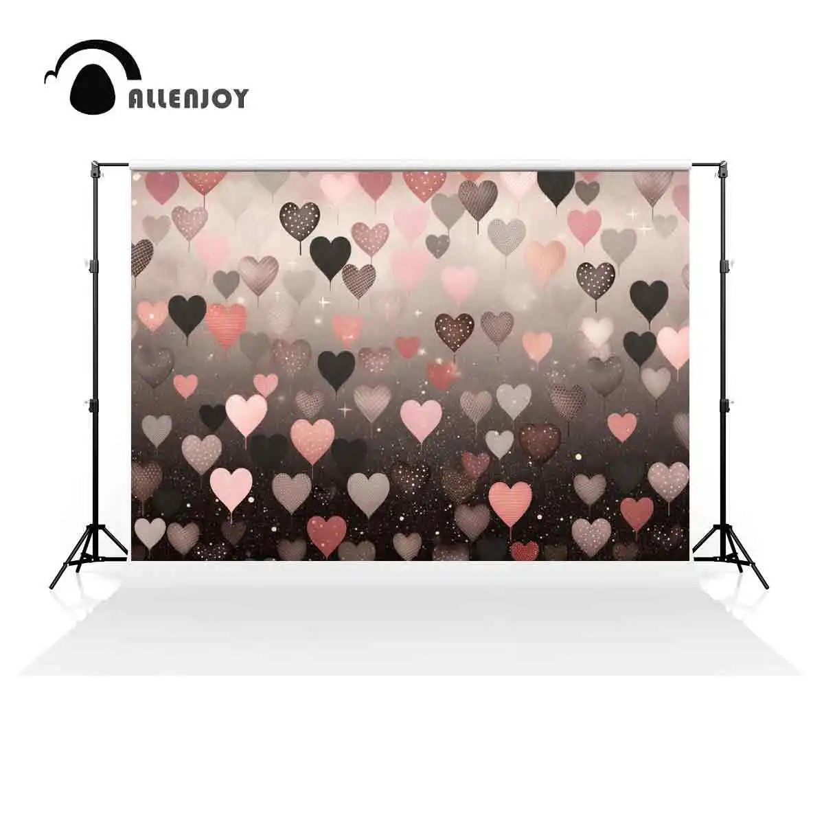 Allenjoy Valentine's Day 90s Heart Bokeh Photography Backdrop