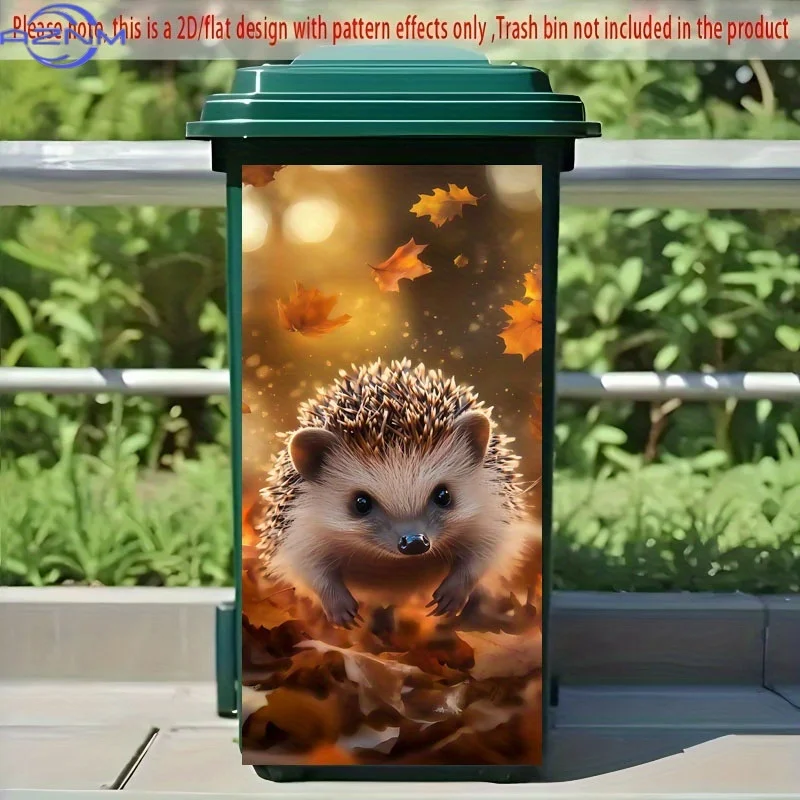 1pc of Trash Can Sticker, 37×82 Cm, Featuring a Vibrant Hedgehog Theme Design, Self-Adhesive Wallpaper for Decorating Kitchen