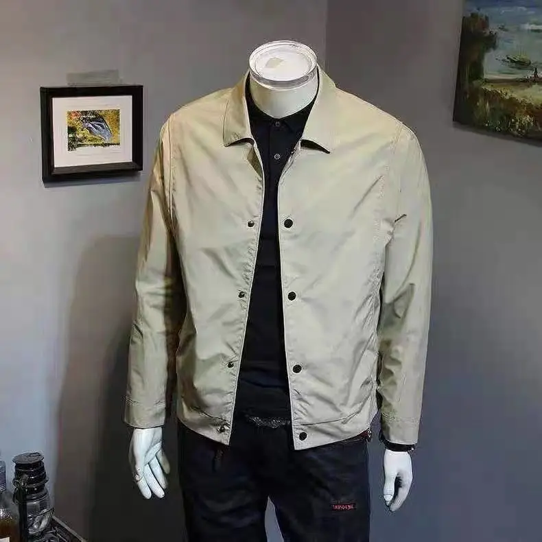 

Spring Autumn Collar Men's Jacket Trendy Slim Fit