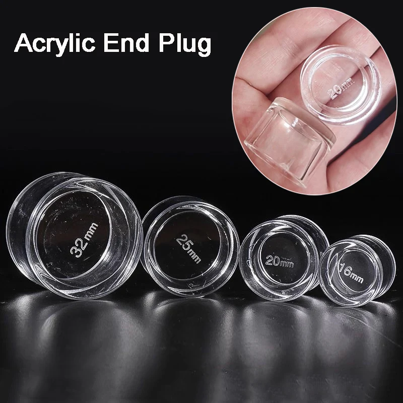 2~10pcs Transparent Acrylic End Plug ID 16/20/25/32mm DIY Pipe Joint Garden Plug Connector Aquarium Fish Tank Water Supply Tube
