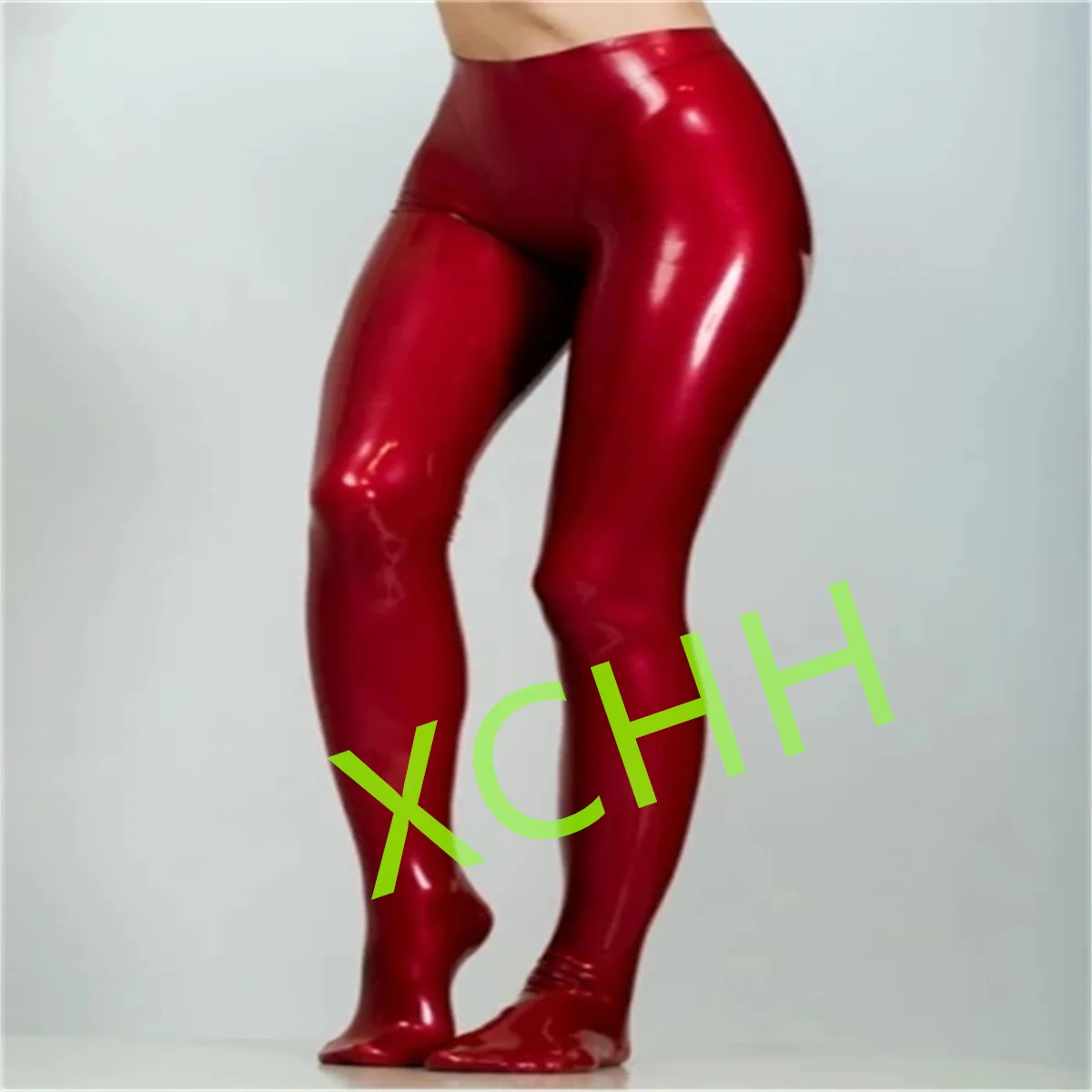 Women Latex Pants Red Rubber Trousers Cosplay Costume Support Custom Made Club Wear