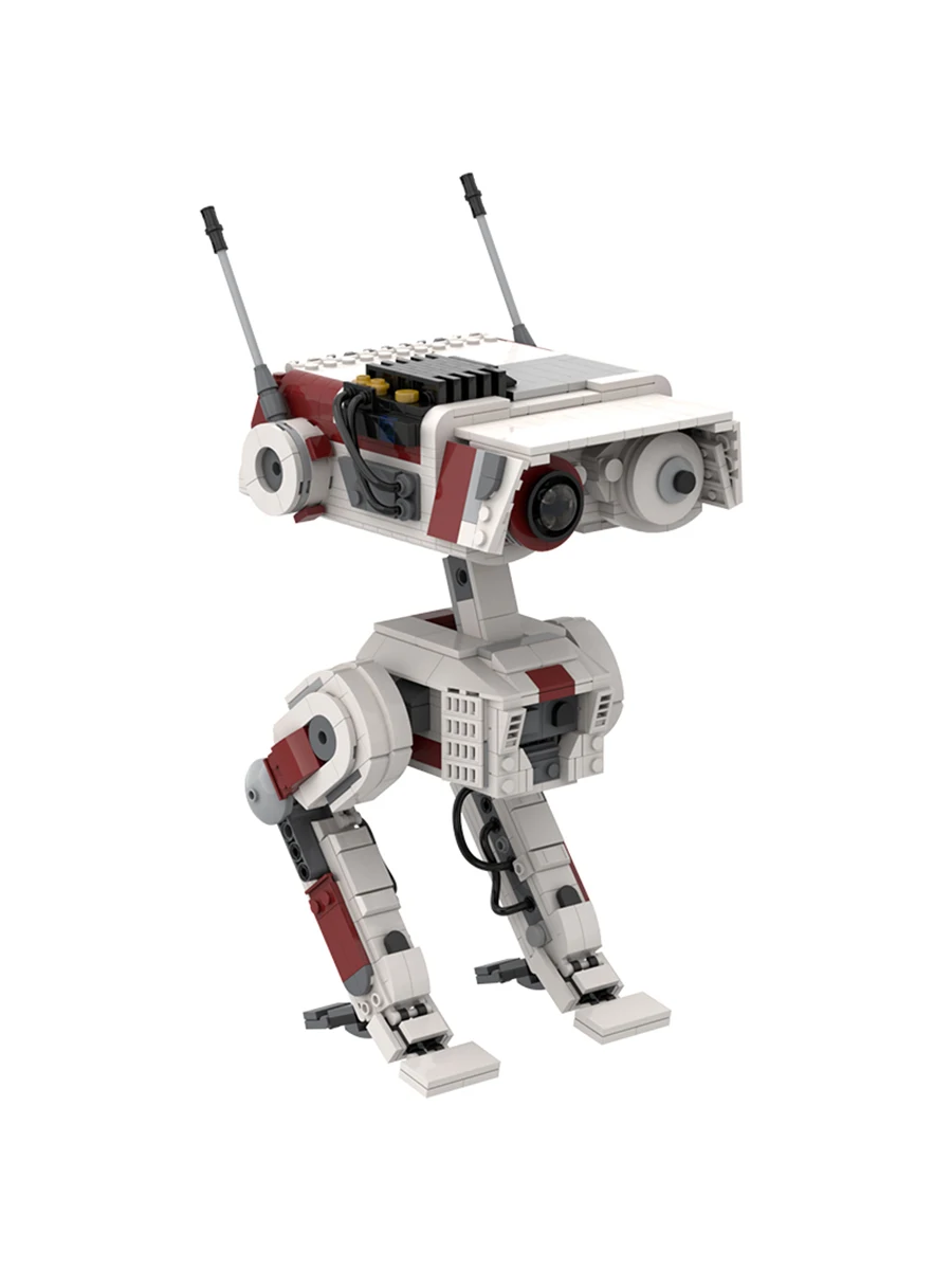 مكعبات بناء Explorer Droid BD-1 MOC، رفيق روبوت الخيال العلمي مع الماسح الضوئي، مغامرة الفضاء DIY لهواة الجمع