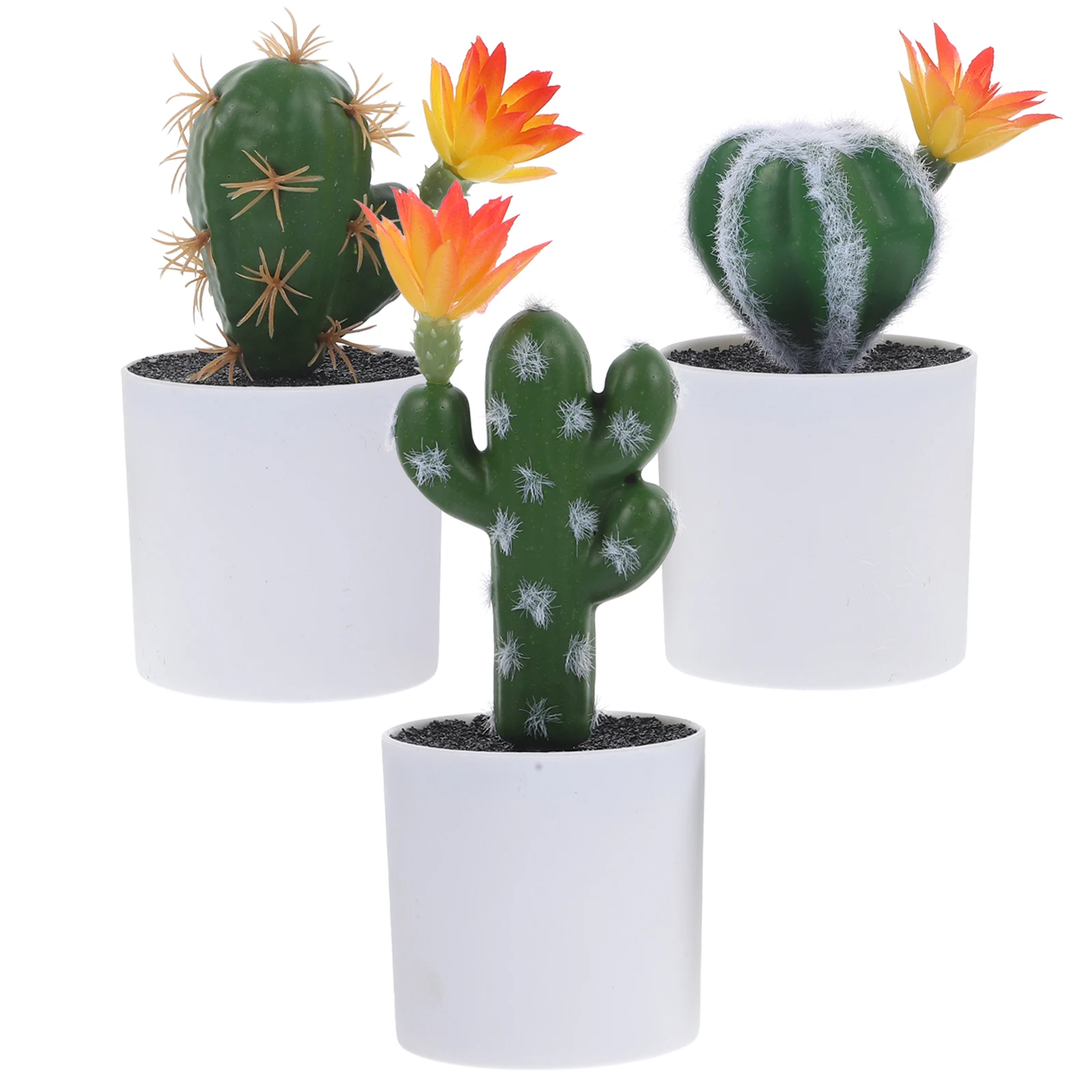 

3Pcs Artificial Cactus Bonsai Simulation Fake Plants Home Office Decoration Realistic Green Plant Ornaments Artificial Bonsai