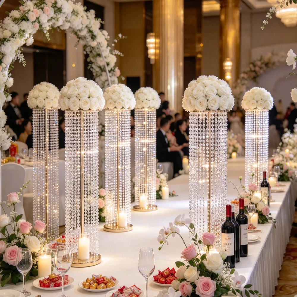 20pcs/5pcs)85/110cm) Latest acrylic Crystal Tree Centerpiece Flower Stand for Wedding Decoration