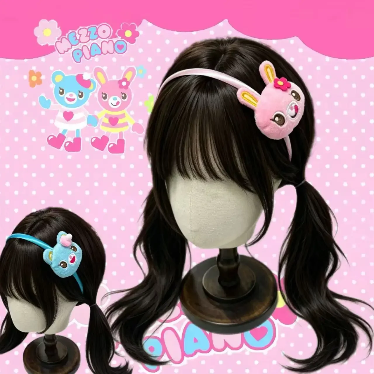 2026 New Sweet Girl Lolita Plush Toy Headband Original Japanese Cute Cartoon Mp Jojifuku Y2k Hair Accessories Hairband