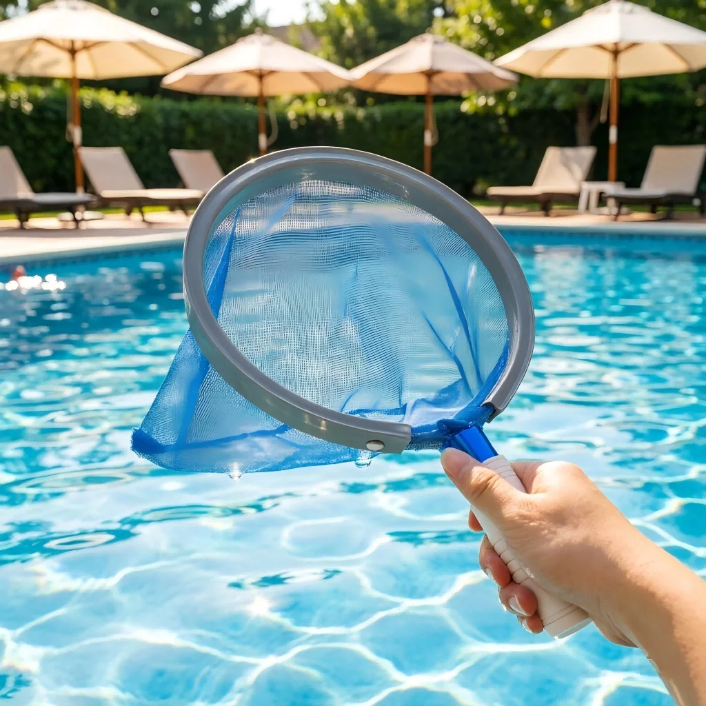 Mesh Frame Leaf Rake Net Swimming Pool Spa Debris Skimming Cleaning Tool