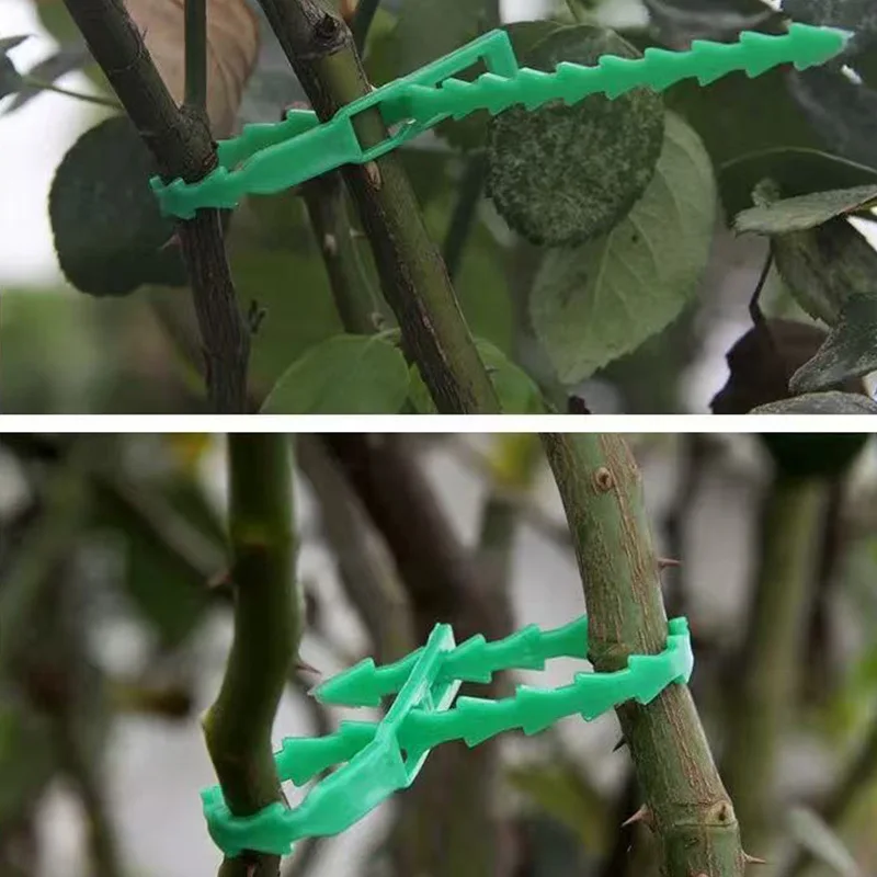 50pcs Adjustable Plastic Plant Cable Ties Reusable Cable Ties for Garden Tree Climbing Support Plant Vine Tomato Stem Clip