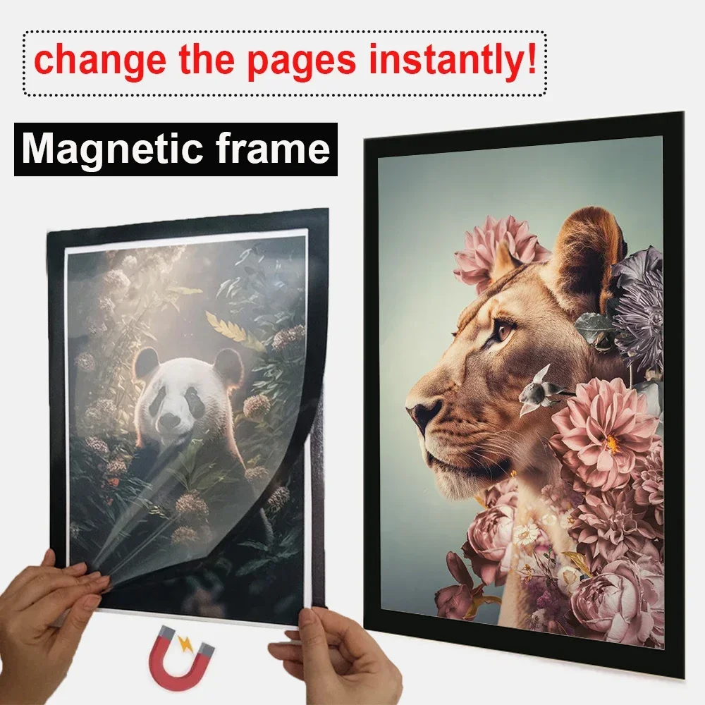 2/5/10pcs A4 8x12Inch Rubber Magnet poster frame Soft Self Diamond Painting Frames A4 Canvas Frames Advertising display frame