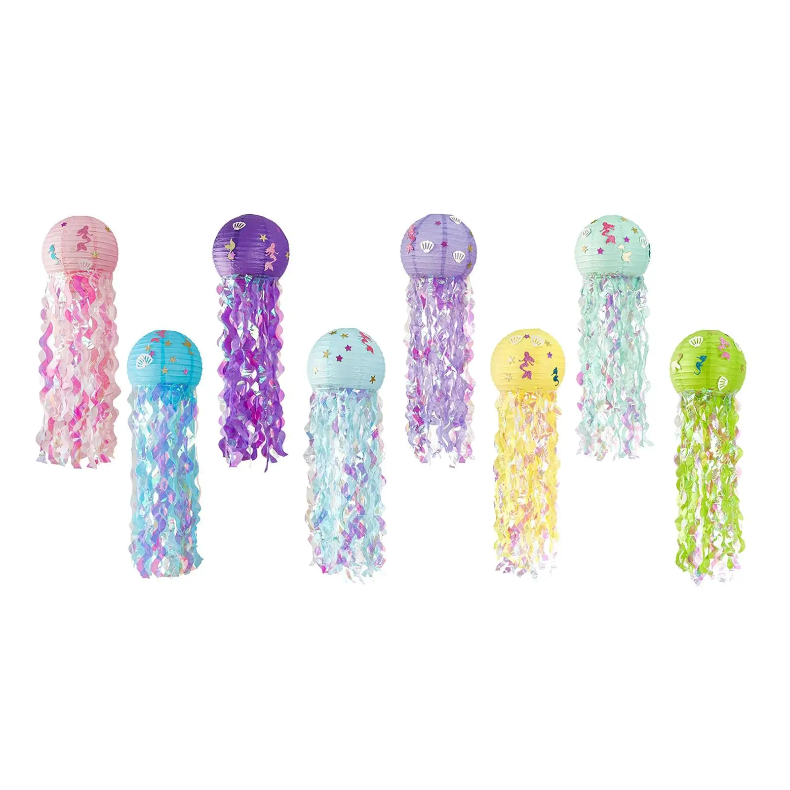 Linternas de papel, colgante de pared de sirena con puntos, lámpara de fiesta de sirena brillante y hermosa para decoraciones de interiores, bebé