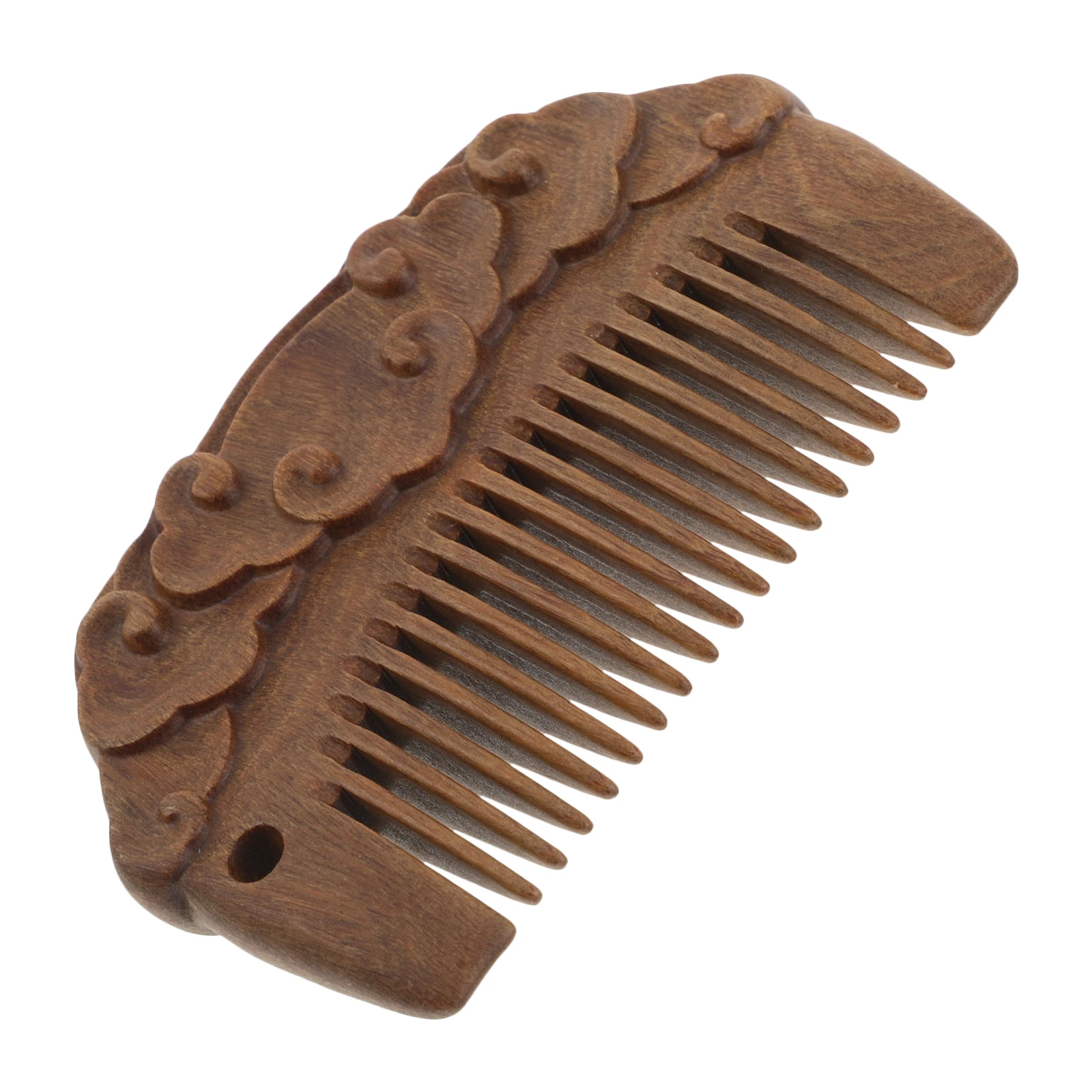 

Wood Comb Handcrafted Cloud Pattern Scalp Massage Fine Tooth Portable Mini Daily Use For Men Women Pocket Accessories Hair Care