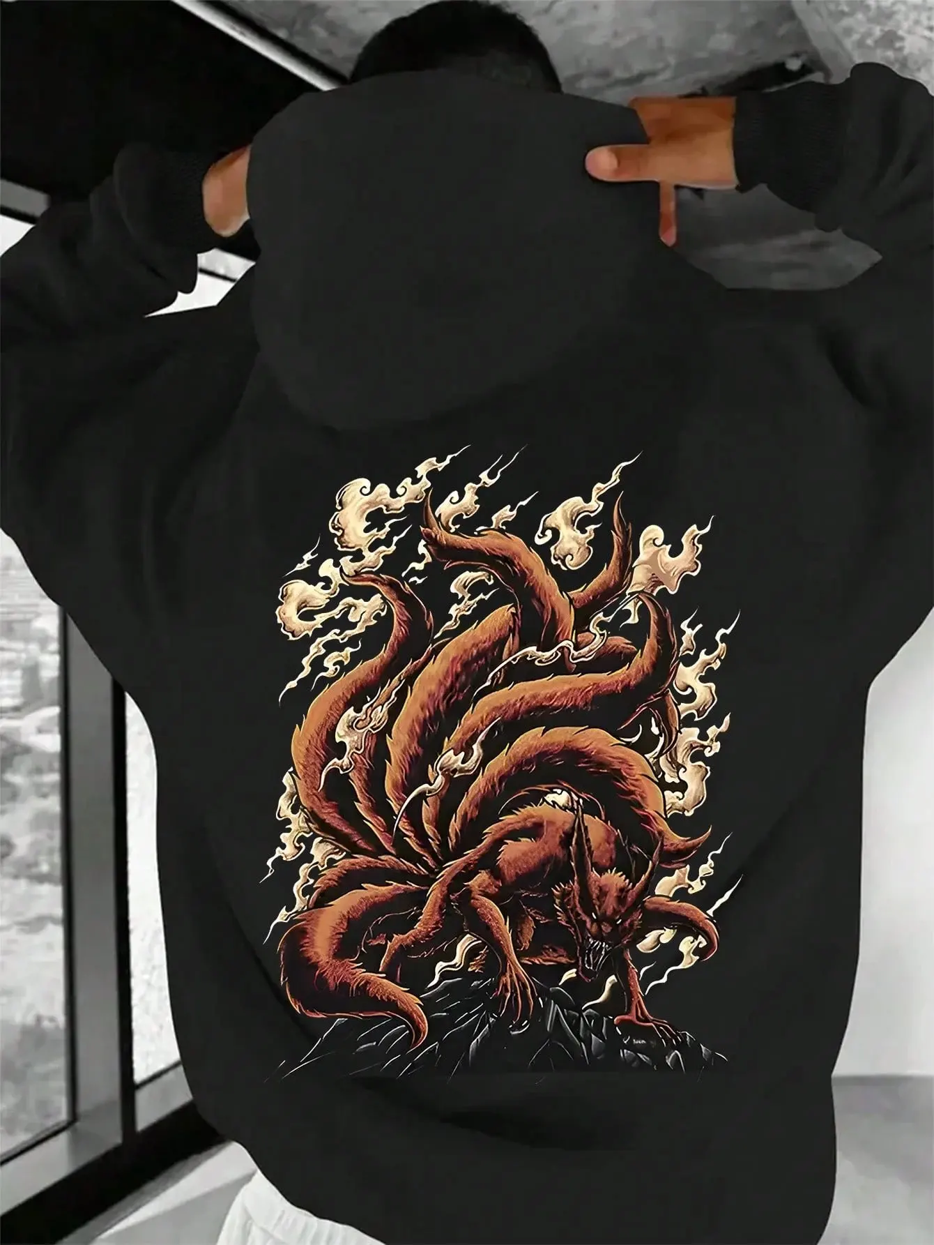 

Naruto Nine Tails Fox Hoodie Men Women Anime Print Sweatshirt Unisex Casual Streetwear Autumn Winter Pullover ​​Long Sleeve Tops