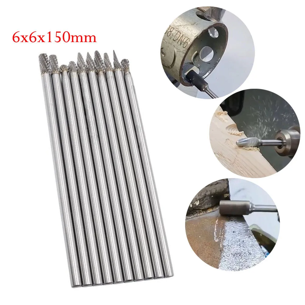 

1 шт., 6x6x150 мм, длинные твердосплавные фрезы с двойным вырезом, шлифовальная головка, вращающийся инструмент для алюминия, мрамора, нефрита, дерева, стекла