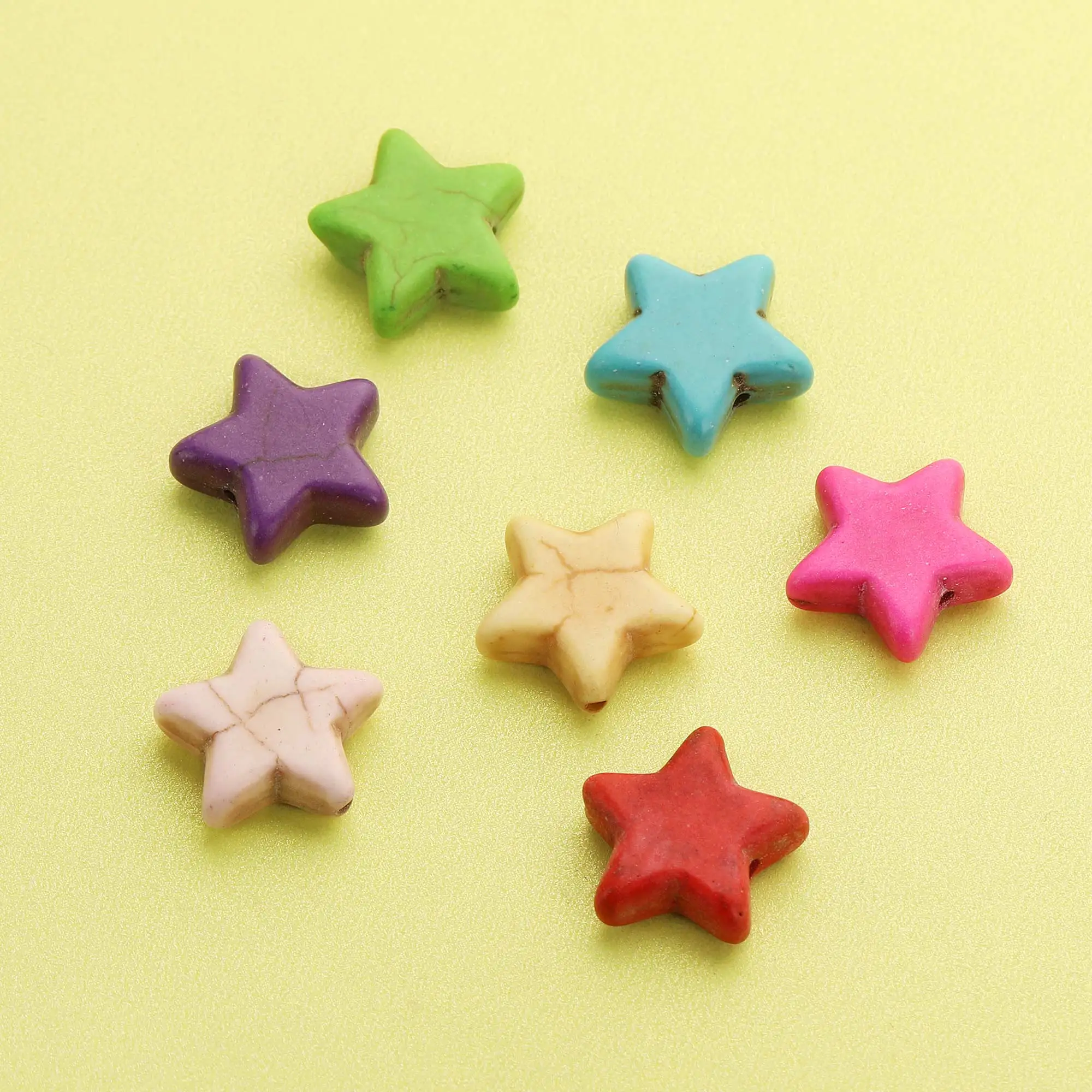 

10Pcs 15MM Dyed Color Star Turquoise Stone Beads,Flower Stone Beads,DIY Beading Supplies 4160062