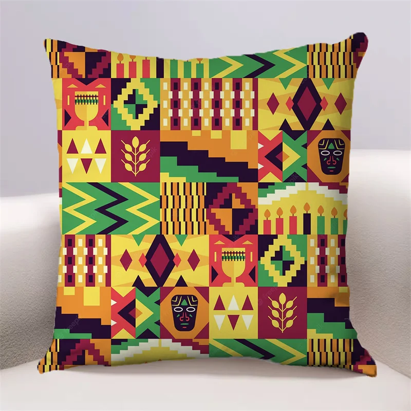 African Style Pattern Cushion Cover for Sofa Pillow Case Cover Seat Car Throw Pillowcase 45X45cm For Home Decorative 001