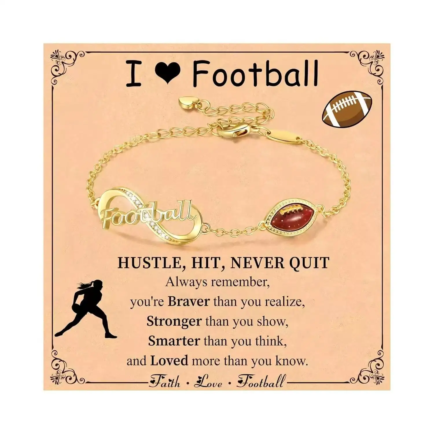 

Personalized Name Infinity Bracelet Football/Soccer/Basketball/Tennis/Volleyball Bracelets Sports Bracelet for Sports Lover