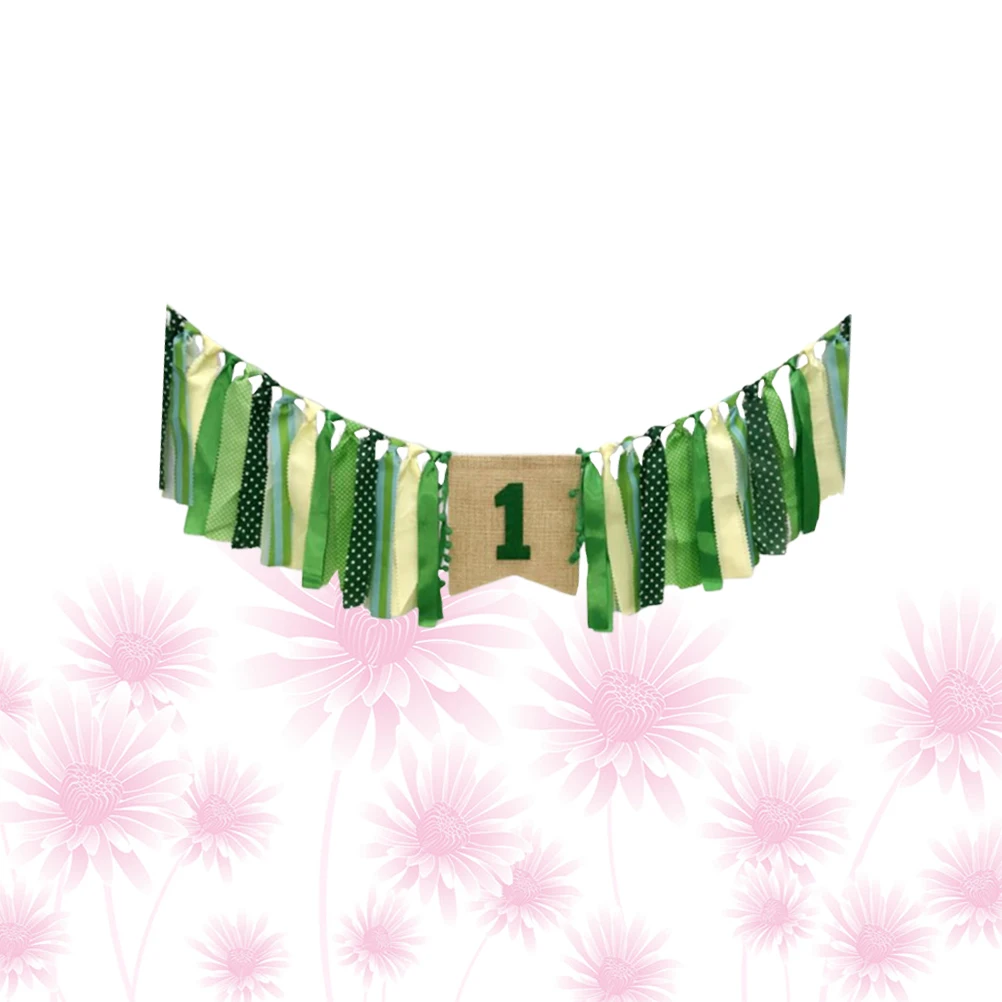 

Green Dining Chair Banner Bunting Party Supplies Birthday Decoration Photo Props Baby Shower Garland Fray Resistant