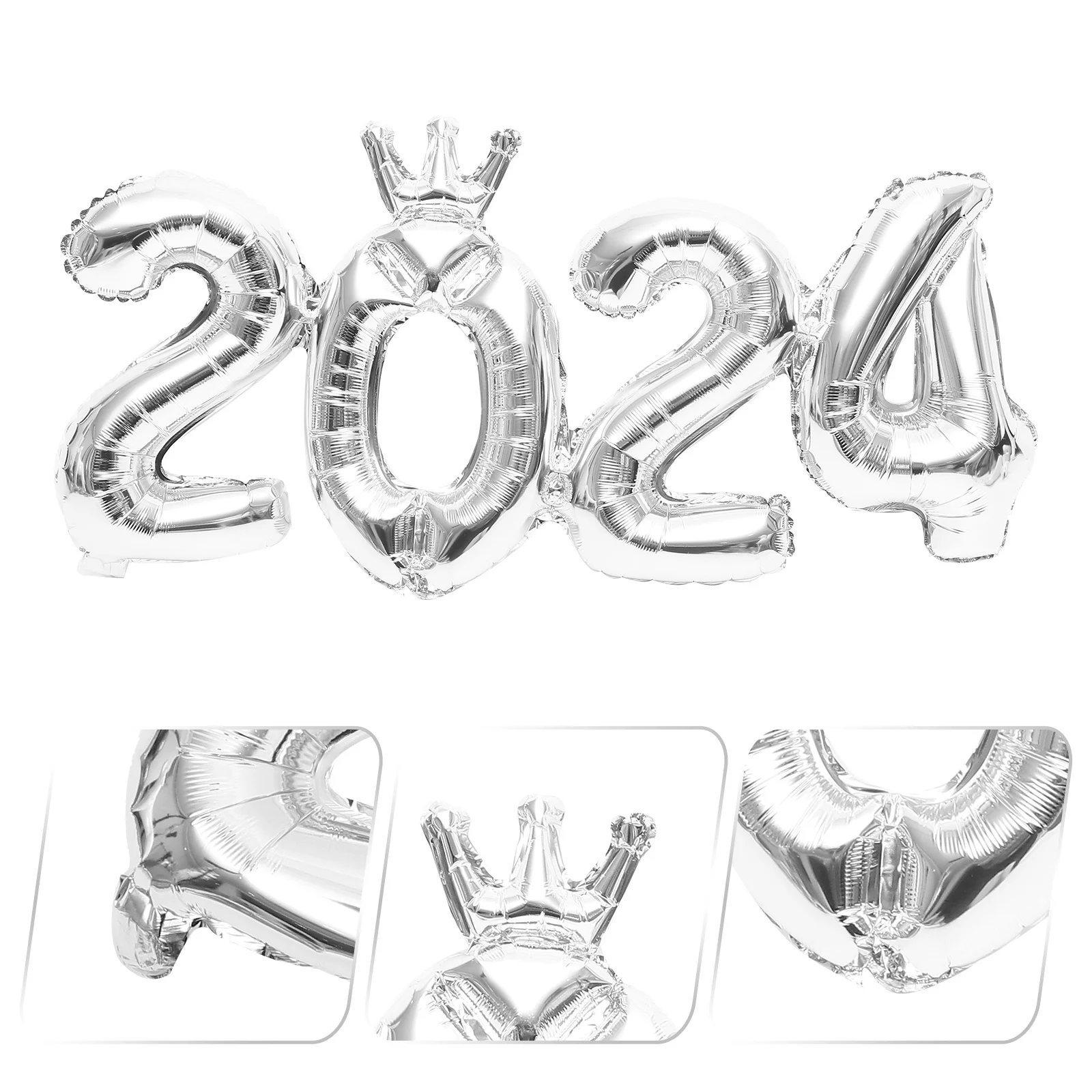

1Set 2024 New Year Balloons Aluminum Foil Number Decorative Balloons Party Supplies Photo Props Festive Party Decorations