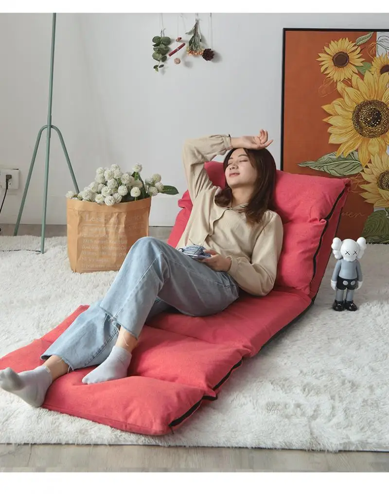 Foldable Lazy Sofa Detachable Tatami Washable Sofa Bed Casual Feeding Lactation Chair Floating Window Backrest Lounge Chair