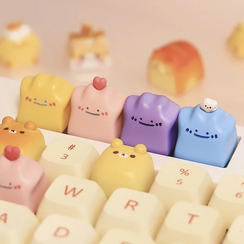 Kawaii Ditto Artisan Keycap 3D Harz Benutzerdefinierte Tastenkappe Niedliche Pokemon-Tastenkappe für Cherry MX Mechanische Tastatur Perfekte Geschenke für Fans