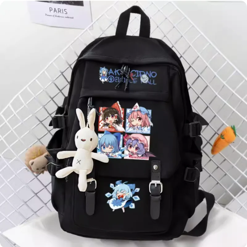 

Anime Touhou Project Hakurei Reimu Cirno Belt Decoration High Capacity Girls Bagpack Backpack Travel Bag Boy Teenager Schoolbag