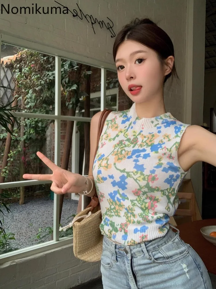 Floral Sweet Crop Tops Fashion Summer Camis Women Clothing Bandage Backless Sexy Camis Hollow Out Tunic Korean Y2k Tanks 27y264