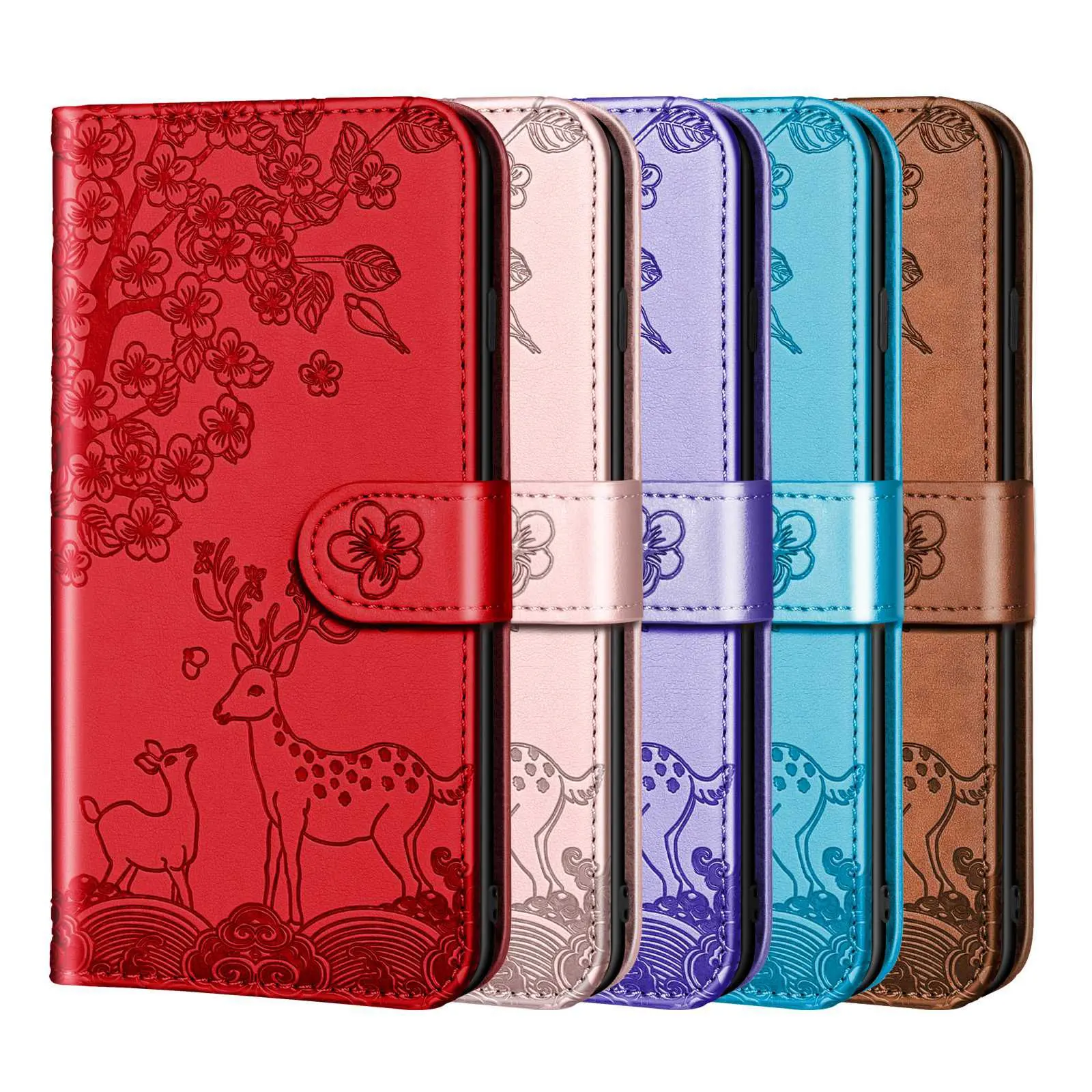 PU Leather Dear Flip Phone Case For iPhone 14 Pro Max 13 12 11 X XR XS Max 8 7 6 6S Plus Wallet Shockproof Magnetic Stand Cover