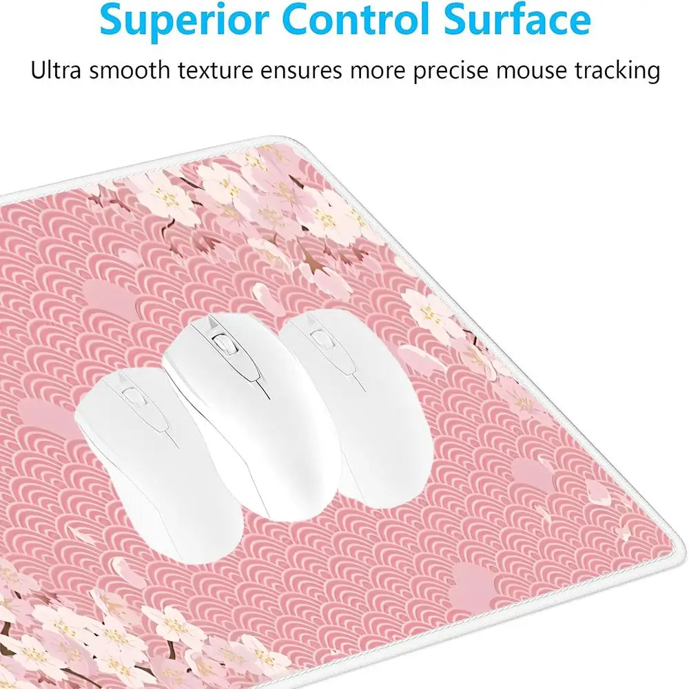 Pink Sakura Mouse Pad Large Gaming Non-slip Desk Accessory Aesthetic Computer Laptop Art Mausepad Tablet Mat Mini PC Playmat