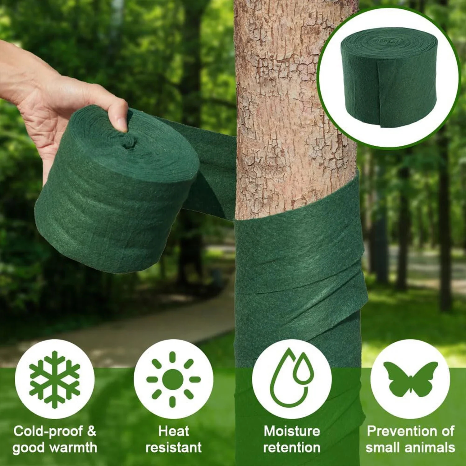 

3-layer thickening Tree Trunk Protector Wrap, Winter-proof Protector Wrap Plants Bandage Packing,Warm Keeping and Moisturizing