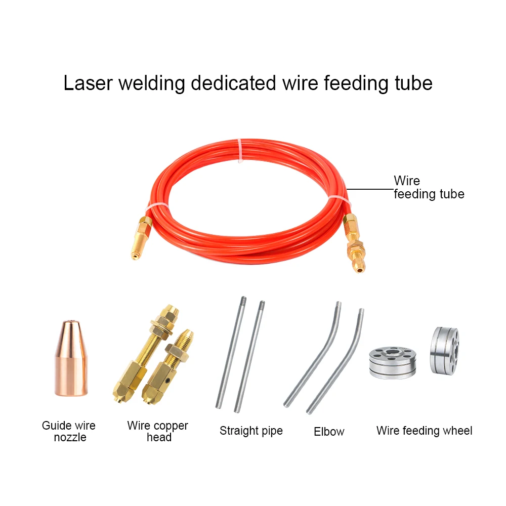 SUP Qilin Laser Welding Wire Feeder 3M 5M Feeding Tube Hose U V Groove Wire Feed Roller Guide Nozzle 0.8 1.0 1.2 1.6mm