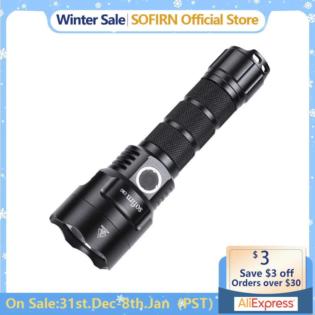 Sofirn C8G Powerful 21700 LED Tactical Flashlight SST40 2000lm 18650 Recharge Battery Torch with ATR 2 Groups Ramping Indicator