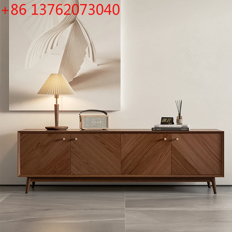 Nordic light luxury solid wood TV cabinet coffee table combination modern simple household small apartment storage cabinet