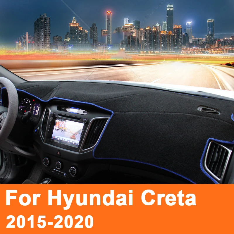 Car dashboard cover Mats Avoid light pad Instrument platform desk Carpets For Hyundai Creta Ix25 2015-2018 2019 2020 Accessories
