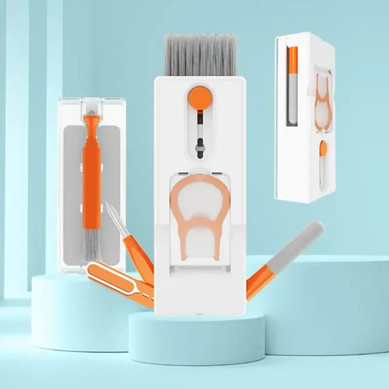 Multifunctional Computer Keyboard Cleaner Brush Kit Earphone Cleaning Pen Phone Screen Cleaner Keycap Puller Kit Cleaning Tools