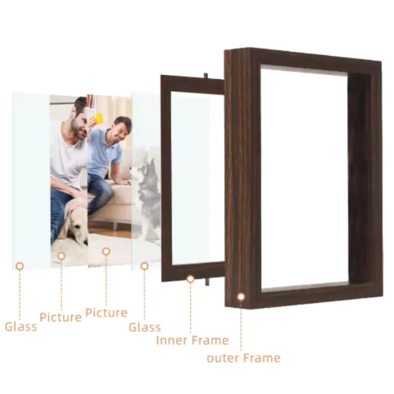 Marco de fotos giratorio de madera para huellas de perros y gatos – Regalo conmemorativo - imagen 4