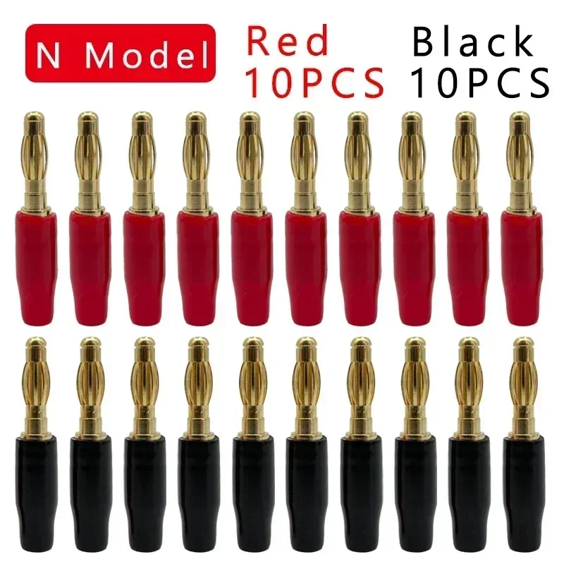 10/20 Stuks Banaan Connector Plug Jack Vergulde Muzikaal Geluid Audio Speaker 4Mm Banaan Pluggen Voor Audio Video Luidspreker Terminal