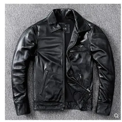 

LNY!Popular style.Wholesales.classic black soft sheepskin jacket.quality plus size leather coat.fashion biker clothes