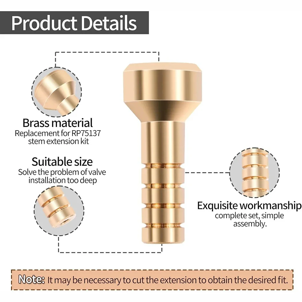 RP75137 Brass Diverter Extension Kit For Tub And Shower Faucets 3pcs Set Compatible With Standard Plumbing Systems