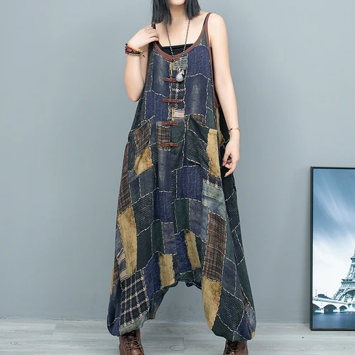 프린트 버클 조끼 코트 + 하이 웨이스트 점프슈트 투피스 세트, 여성 용수철, 여름 루즈핏 바지 세트, ZF450 