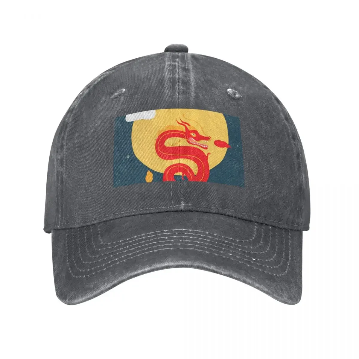 Dragon with Fire, Artwork Baseball Cap Bobble Hat Sports Cap Horse Hat Golf Hat Man Baseball For Men Women's